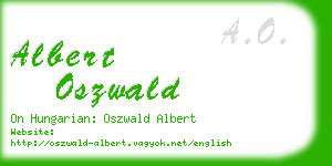 albert oszwald business card